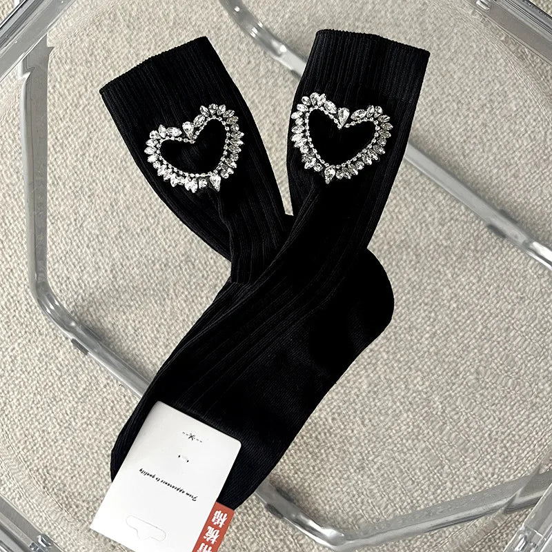 Crystal Amore | Heart Silhouette Signature Socks