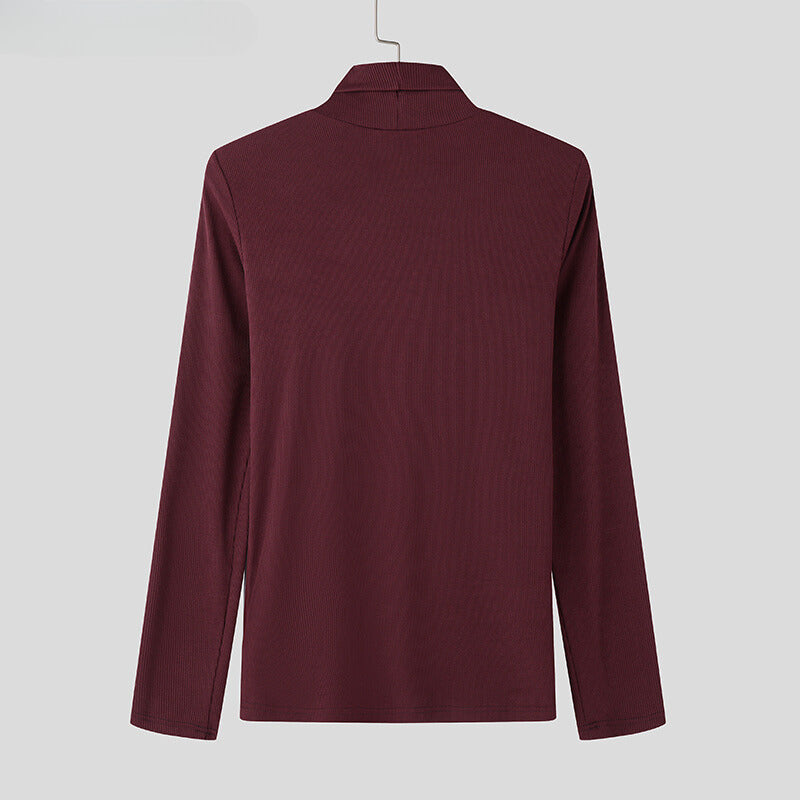 Men's Long Sleeve Sweater with Side Button Detail