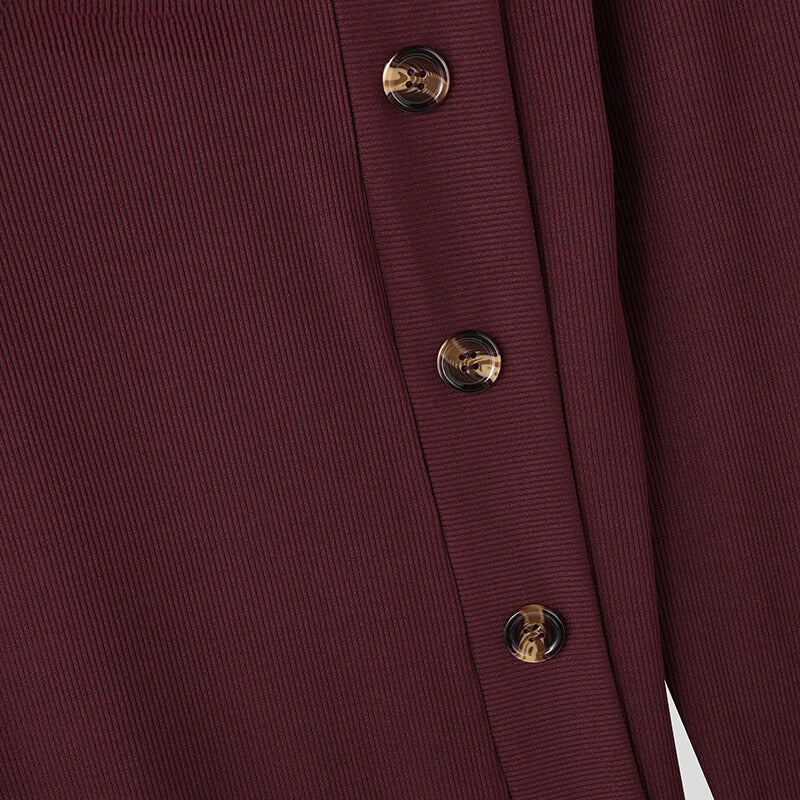 Men's Long Sleeve Sweater with Side Button Detail