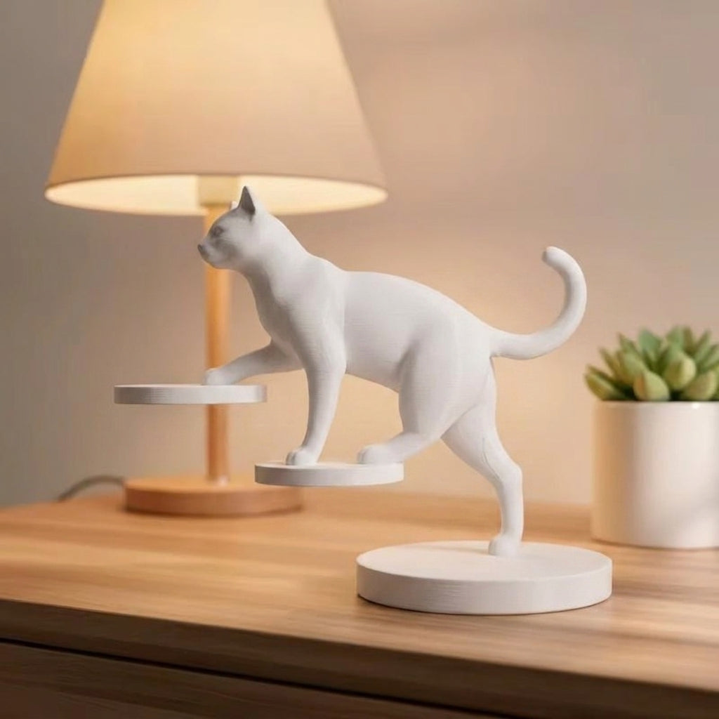 Grace in Motion – Contemporary Balancing Cat Decor