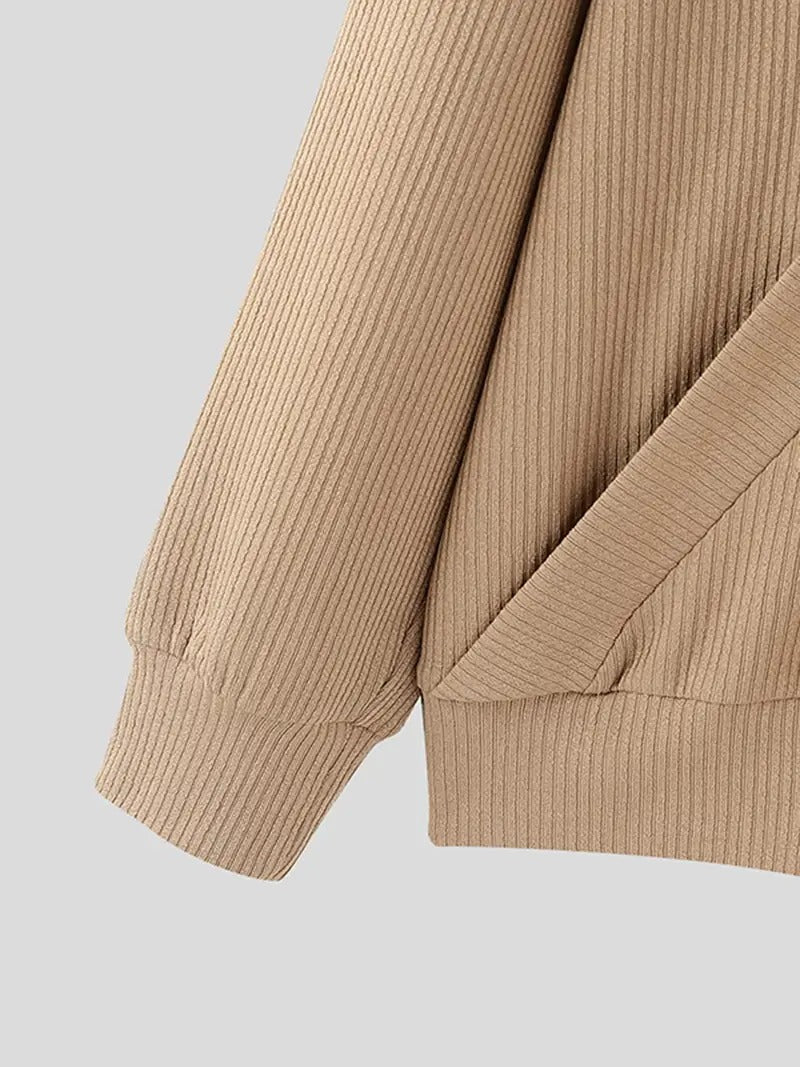 V-Neck Cardigan for Men - Diagonal Button Accent