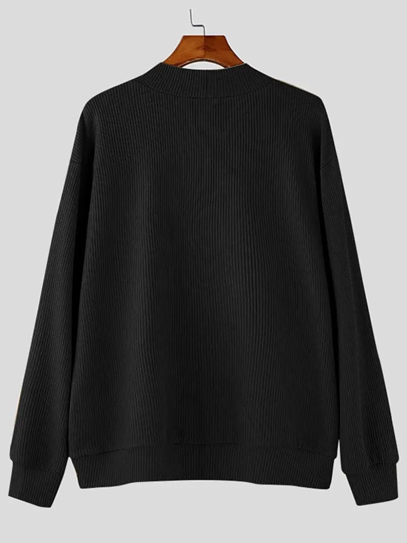 V-Neck Cardigan for Men - Diagonal Button Accent