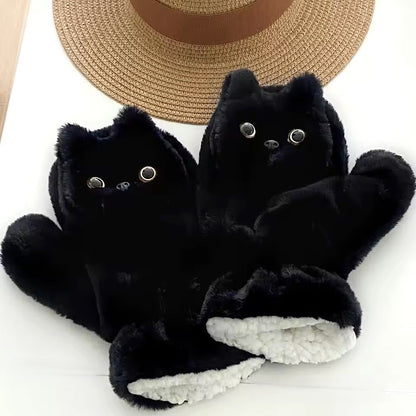 Midnight Purrfection Plush Cat Gloves