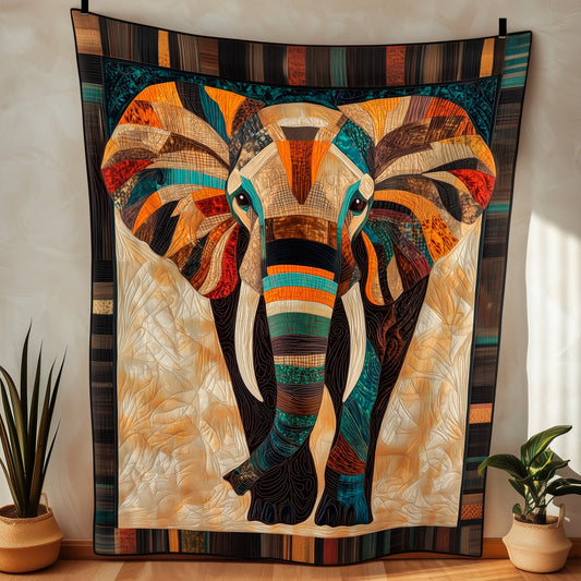 Soft Plush Blanket with Artistic Elephant Design