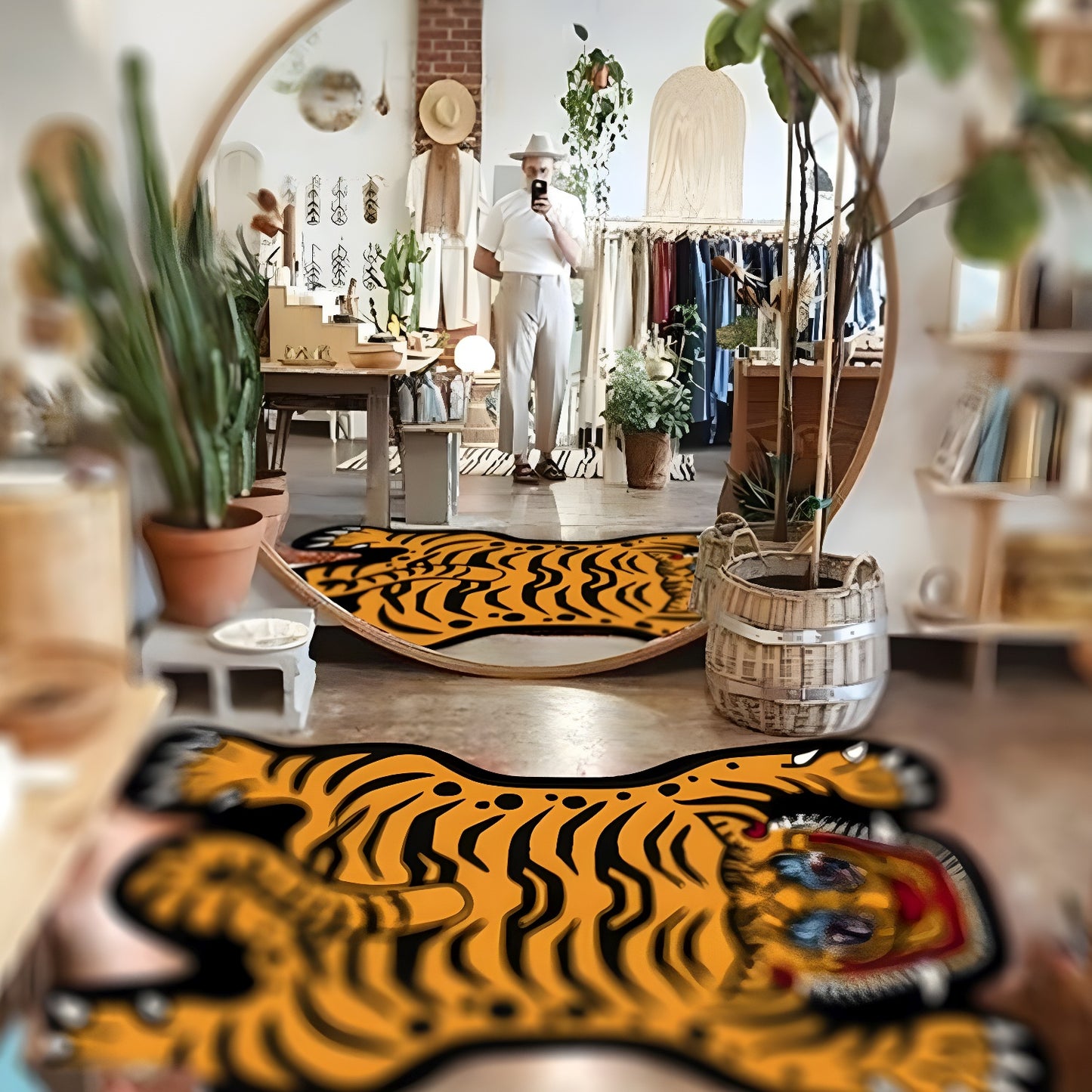 Safari Luxe: Velvety Touch Short Pile Tiger Rug - A Majestic Touch to Living Spaces