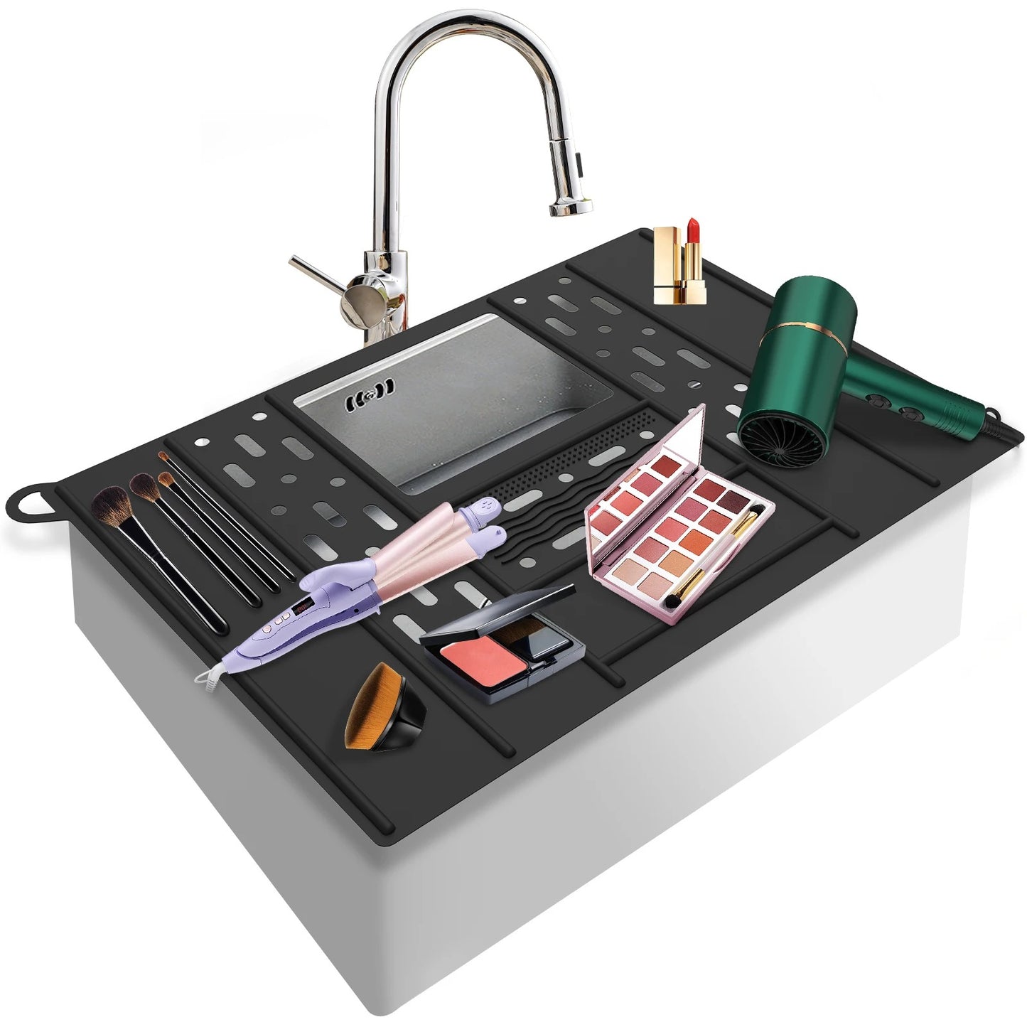 VanitySpace Pro: Heat-Resistant Sink-Top Makeup Organizer