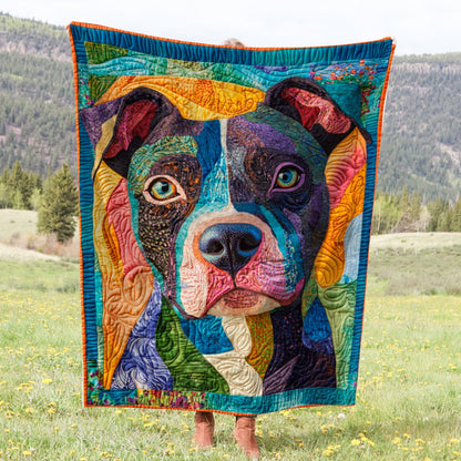 Soft Plush Blanket with Artistic Pitbull Design