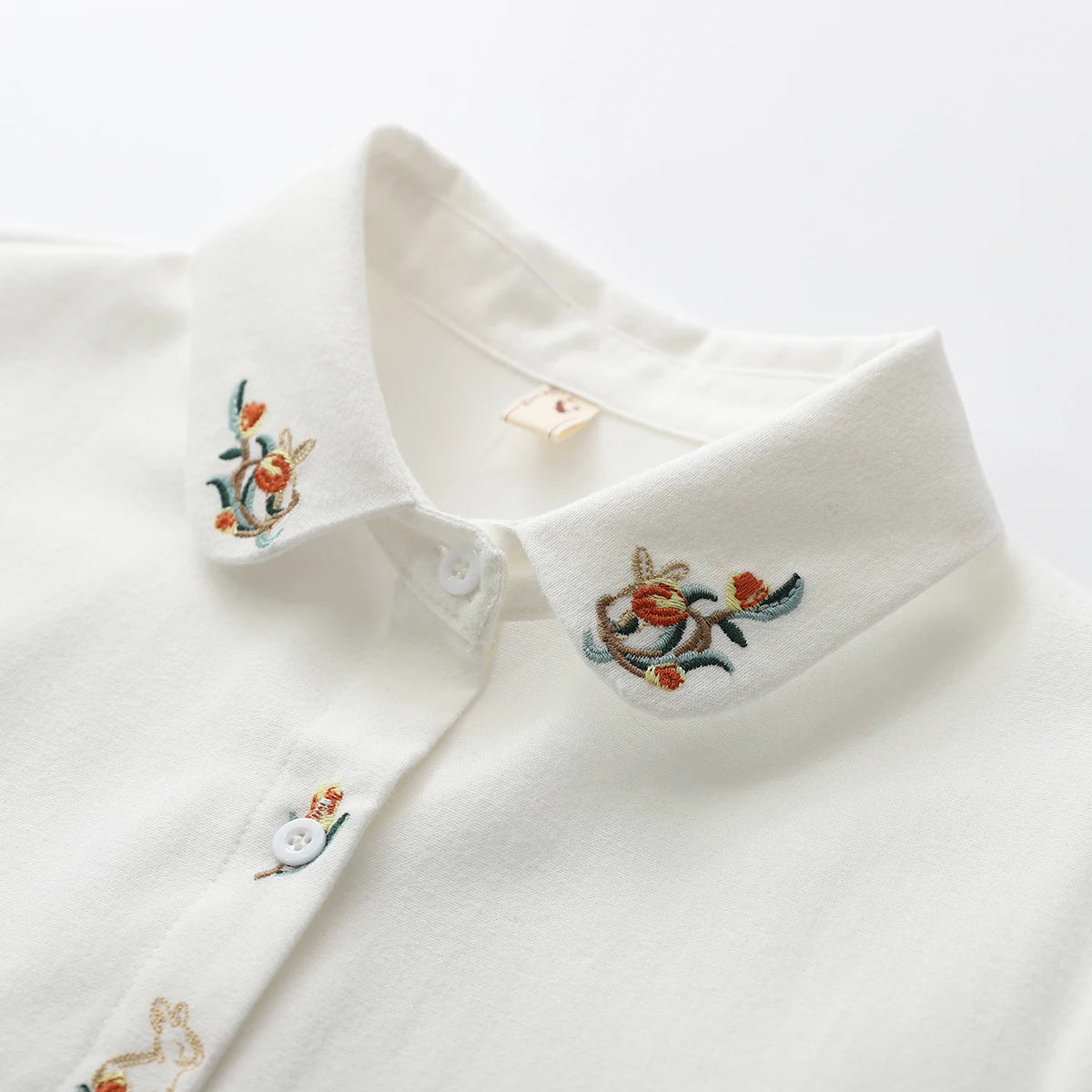 Women's Embroidered Cotton Long Sleeve Shirt