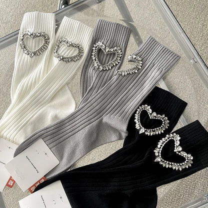Crystal Amore | Heart Silhouette Signature Socks