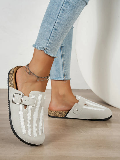 Play Nice… or Don't – Skeleton Stripe Clog Mules