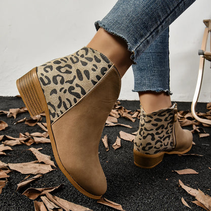 Leopard Touch Ankle Boots