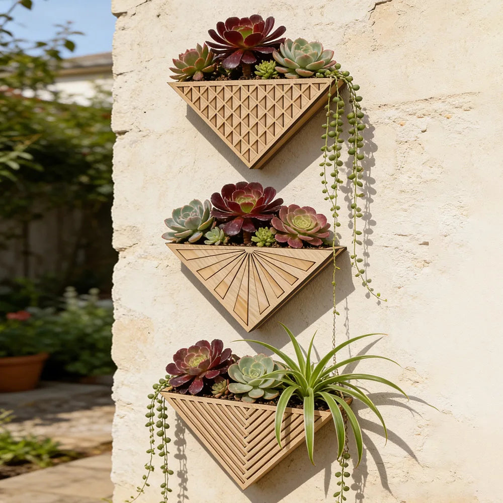 Marrakesh – Geometric Wooden Wall Planters