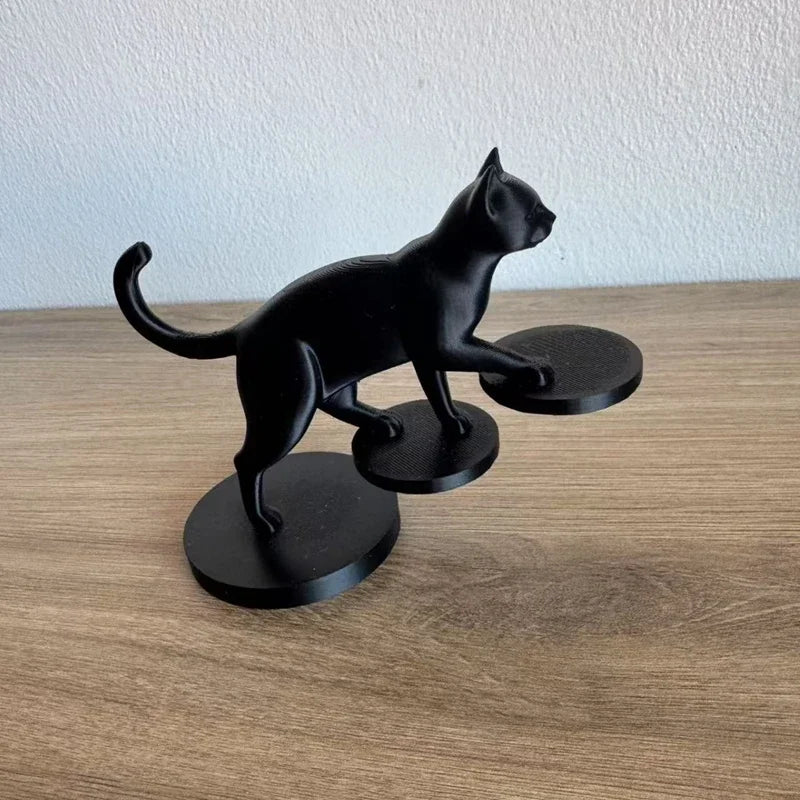 Grace in Motion – Contemporary Balancing Cat Decor