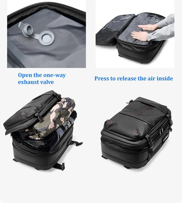 Travel Backpack with Expandable Vacuum Compression & Laptop Compartment