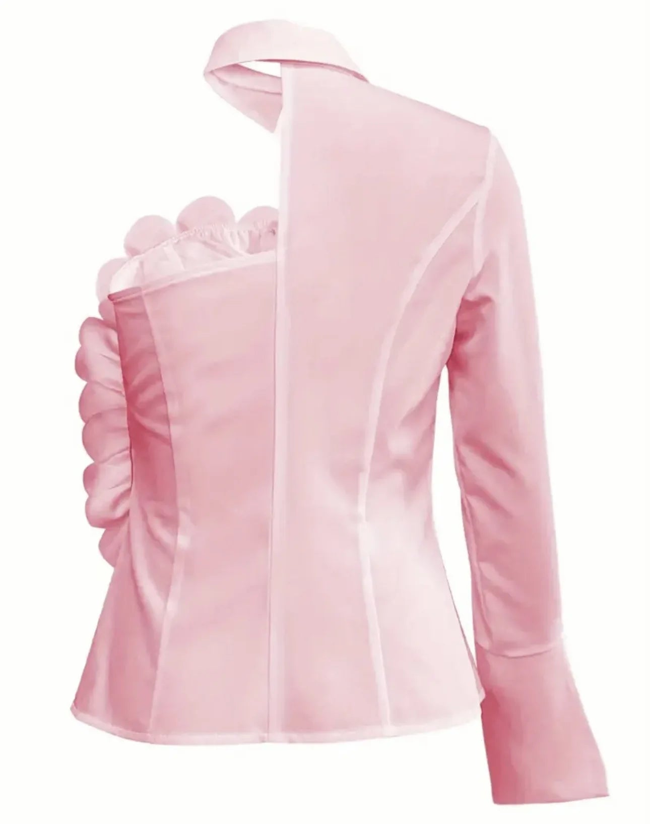 Harper Dale Sculpted Rose Asymmetric Blouse