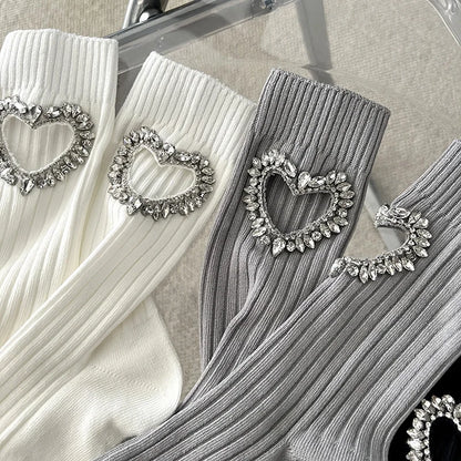 Crystal Amore | Heart Silhouette Signature Socks