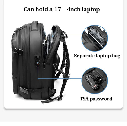 Travel Backpack with Expandable Vacuum Compression & Laptop Compartment