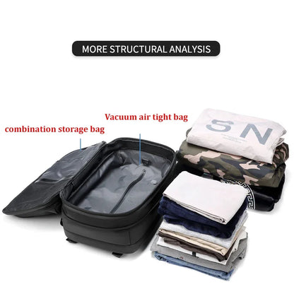 Travel Backpack with Expandable Vacuum Compression & Laptop Compartment