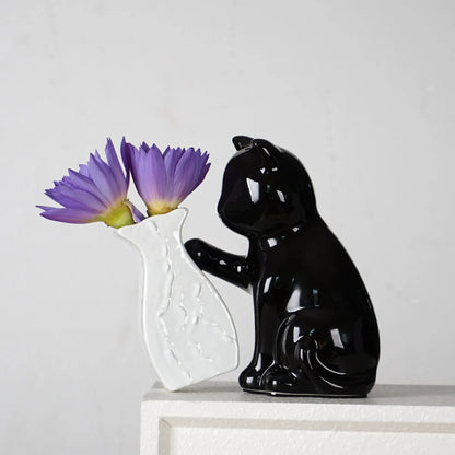 Curious Whiskers – Ceramic Cat Vase