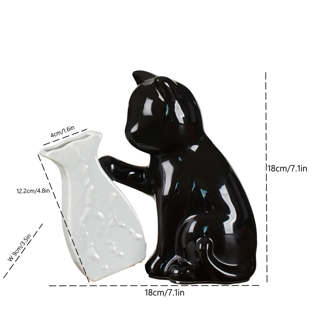 Curious Whiskers – Ceramic Cat Vase