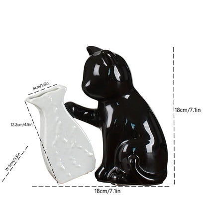Curious Whiskers – Ceramic Cat Vase