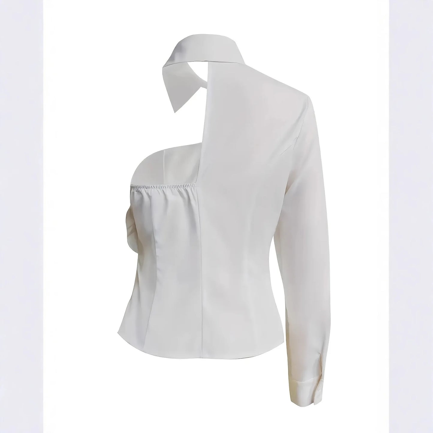 Harper Dale Sculpted Rose Asymmetric Blouse