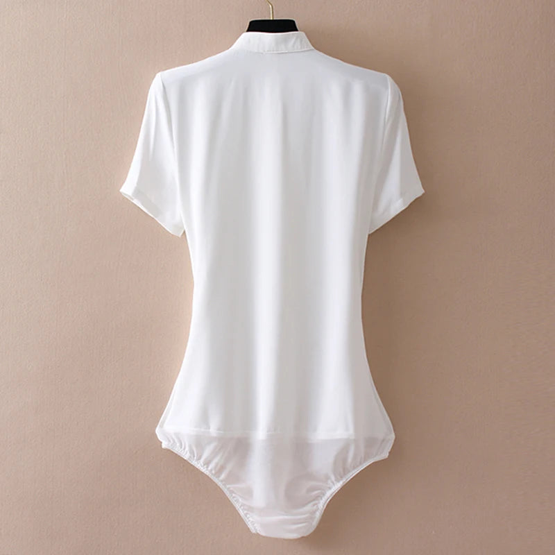 Harper Dale Chiffon Short Sleeve Bodysuit Shirt