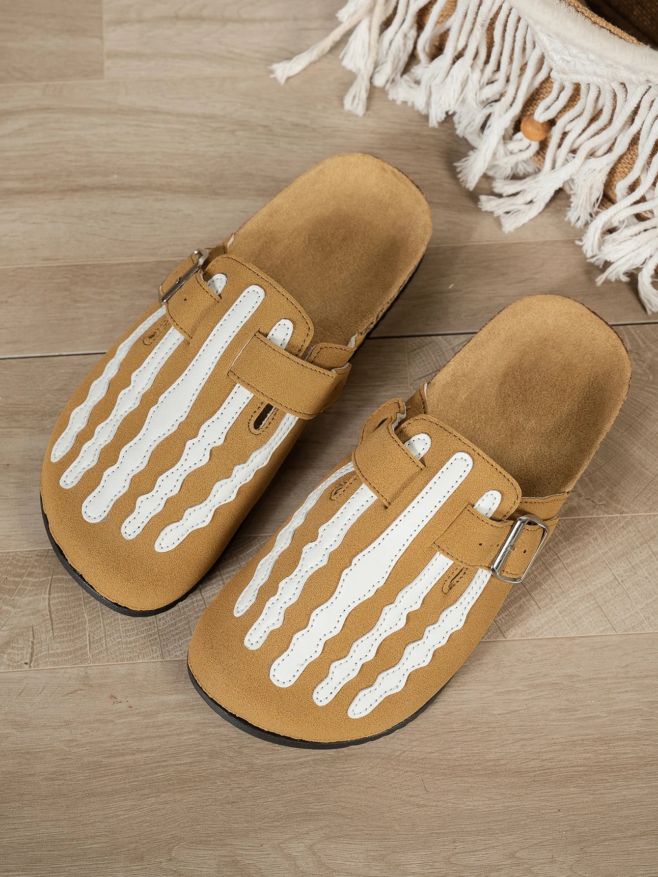 Play Nice… or Don't – Skeleton Stripe Clog Mules
