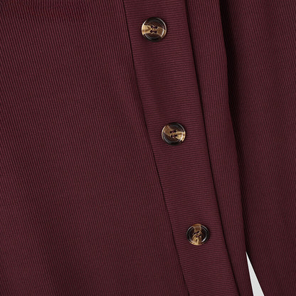 Men's Long Sleeve Sweater with Side Button Detail
