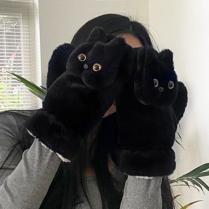 Midnight Purrfection Plush Cat Gloves