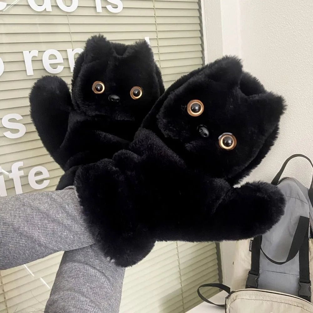 Midnight Purrfection Plush Cat Gloves
