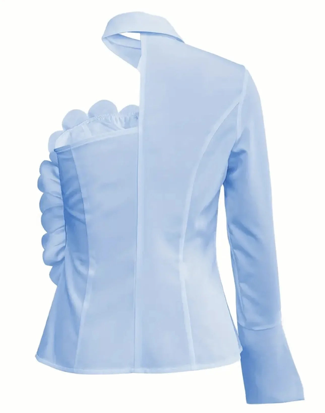 Harper Dale Sculpted Rose Asymmetric Blouse