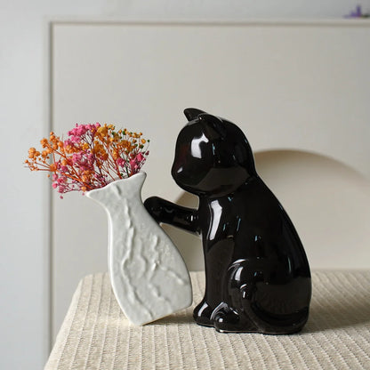 Curious Whiskers – Ceramic Cat Vase