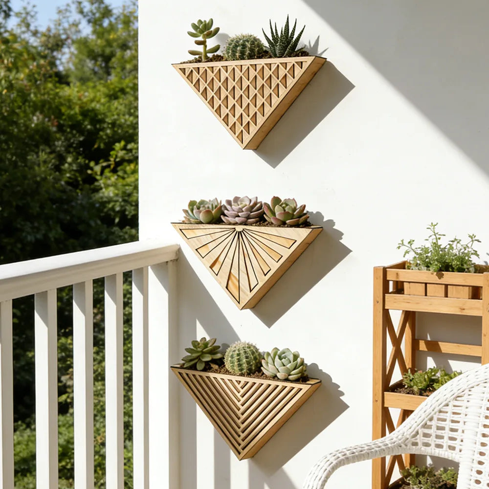 Marrakesh – Geometric Wooden Wall Planters