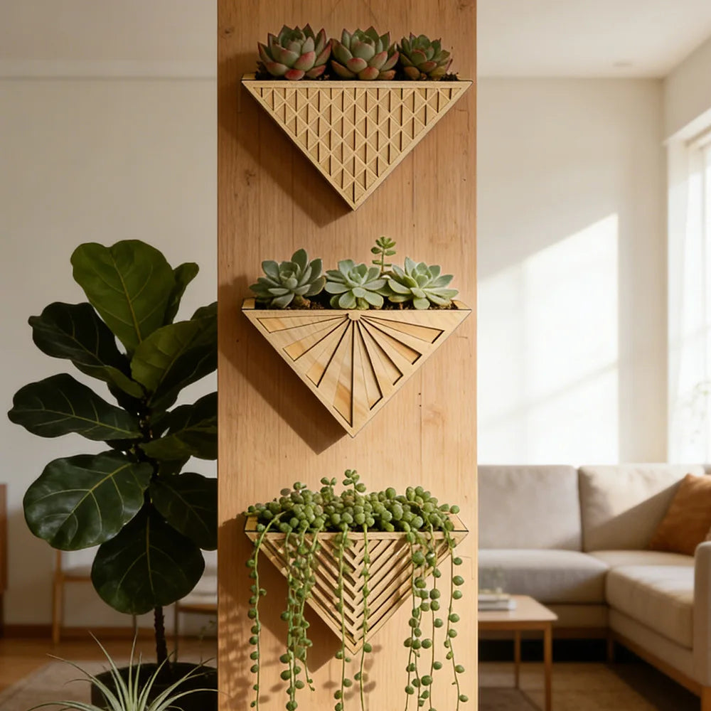 Marrakesh – Geometric Wooden Wall Planters