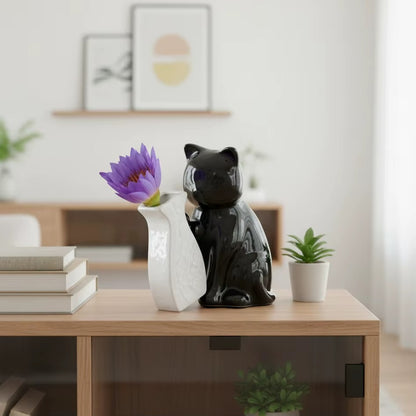 Curious Whiskers – Ceramic Cat Vase