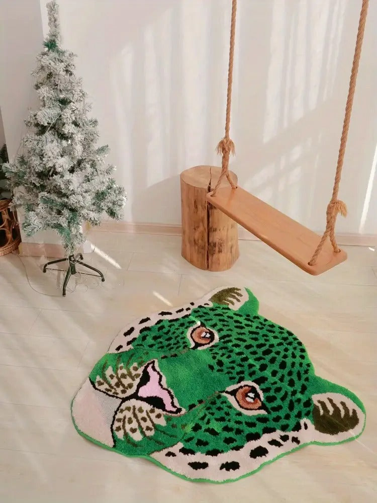 Cozy Predator Plush Leopard Rug